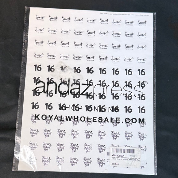 AndazPress | Party Supplies | Sweet 6 Party Favor Stickers For Hershey ...